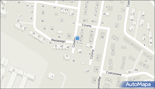 Lublin, Czumy Ignacego, 44, mapa Lublina