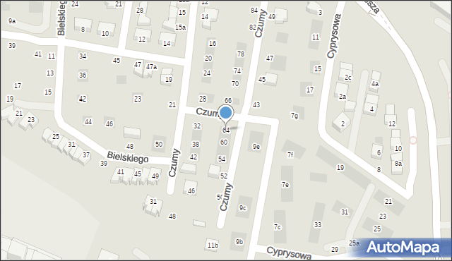 Lublin, Czumy Ignacego, 64, mapa Lublina