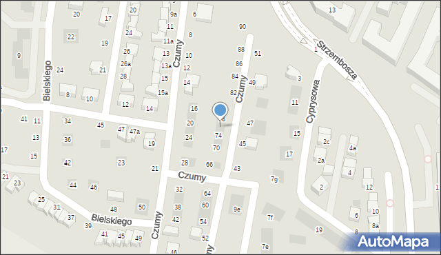 Lublin, Czumy Ignacego, 76, mapa Lublina