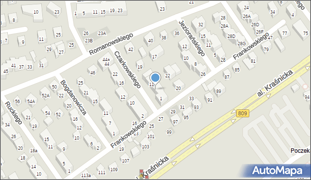 Lublin, Czarkowskiego Władysława, 7, mapa Lublina