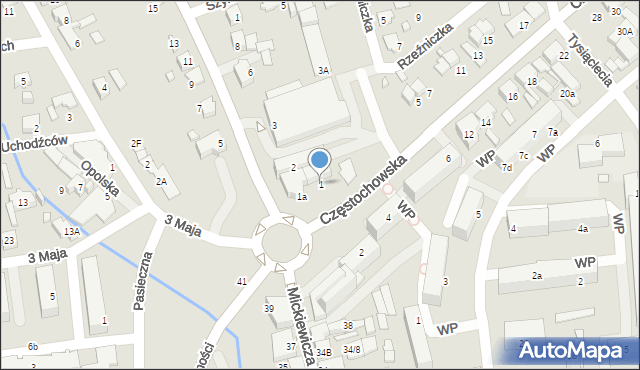 Lubliniec, Częstochowska, 1, mapa Lubliniec