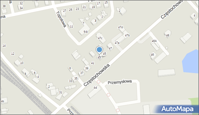 Lubliniec, Częstochowska, 43, mapa Lubliniec