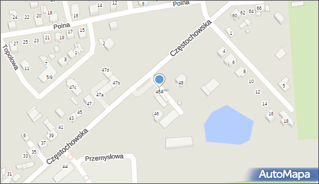 Lubliniec, Częstochowska, 46A, mapa Lubliniec