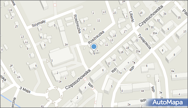 Lubliniec, Częstochowska, 5, mapa Lubliniec