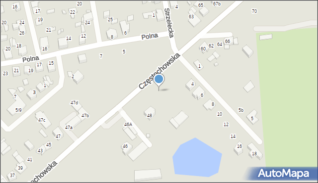 Lubliniec, Częstochowska, 50a, mapa Lubliniec