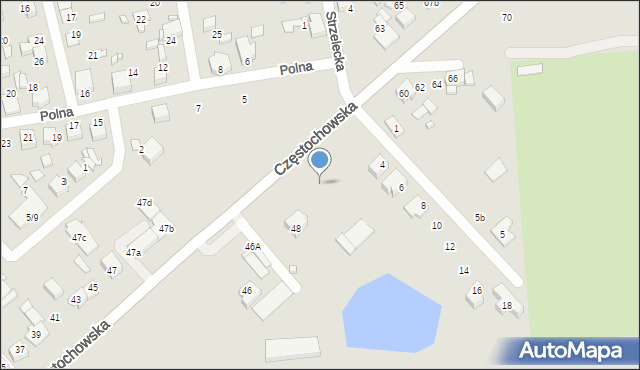 Lubliniec, Częstochowska, 50b, mapa Lubliniec