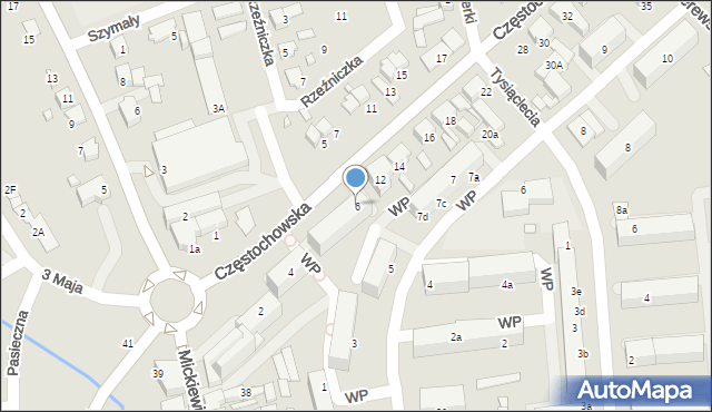 Lubliniec, Częstochowska, 6, mapa Lubliniec