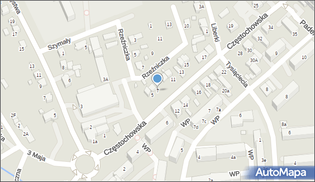 Lubliniec, Częstochowska, 7, mapa Lubliniec