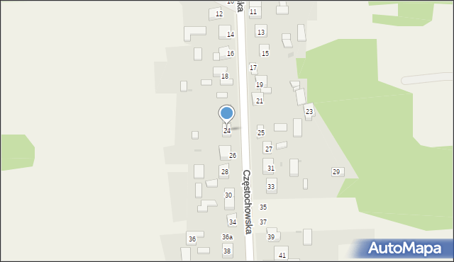 Łysiec, Częstochowska, 24, mapa Łysiec