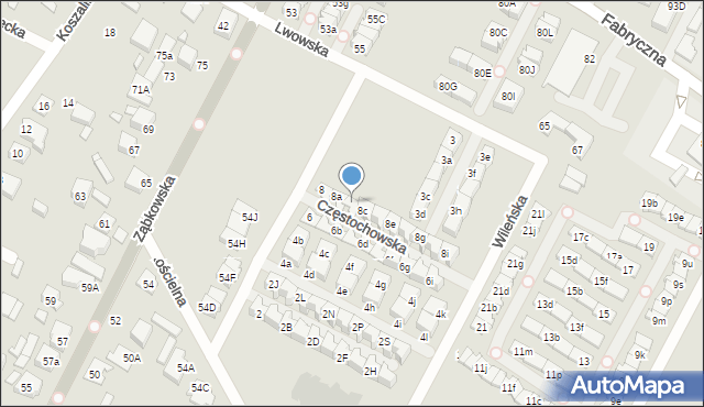 Marki, Częstochowska, 8b, mapa Marki