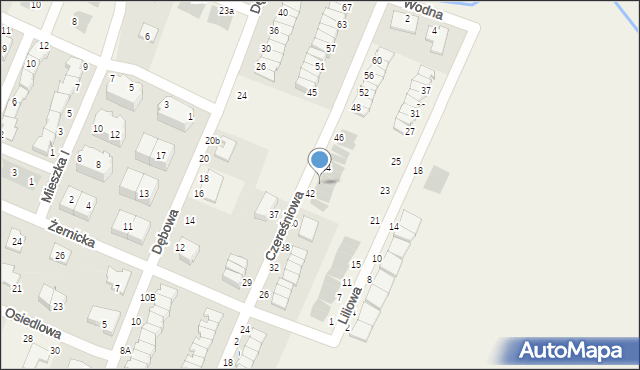 Mędłów, Czereśniowa, 42b, mapa Mędłów