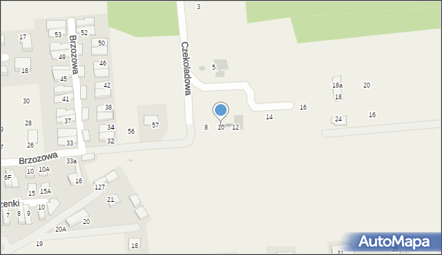 Michałowice, Czekoladowa, 10, mapa Michałowice