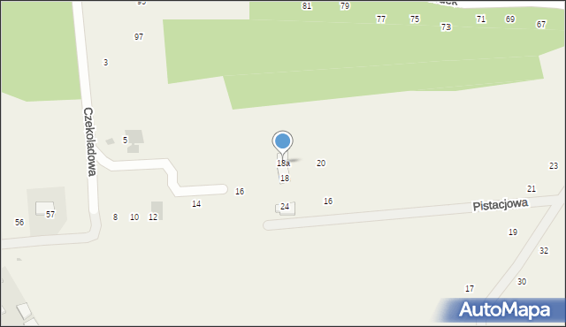 Michałowice, Czekoladowa, 18a, mapa Michałowice