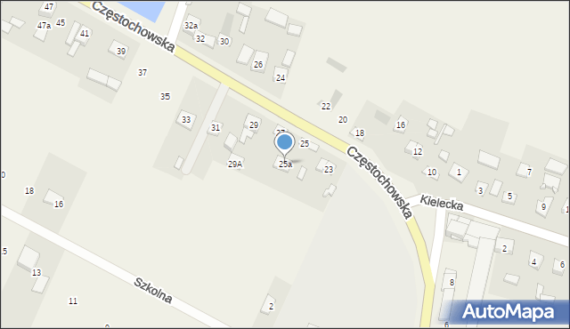 Micigózd, Częstochowska, 25a, mapa Micigózd