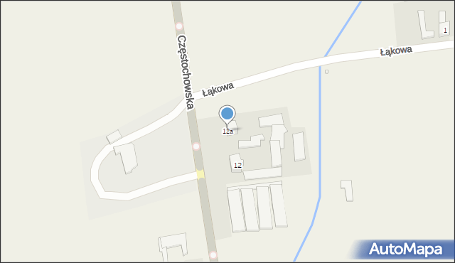 Miedźno, Częstochowska, 12a, mapa Miedźno