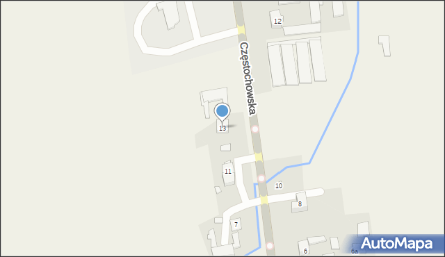 Miedźno, Częstochowska, 13, mapa Miedźno