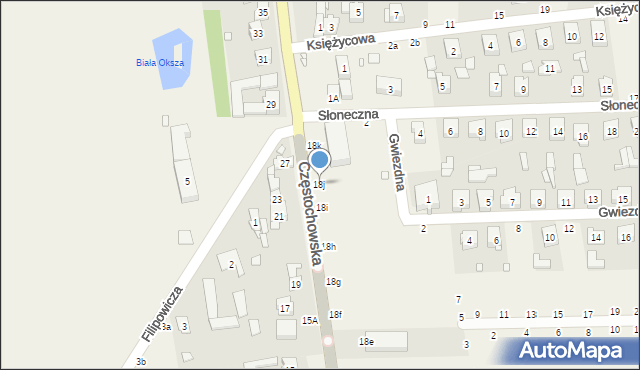 Miedźno, Częstochowska, 18j, mapa Miedźno