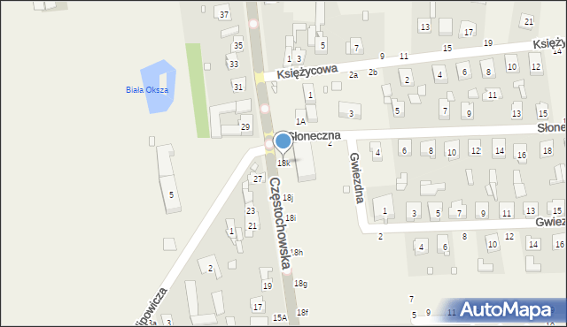 Miedźno, Częstochowska, 18k, mapa Miedźno