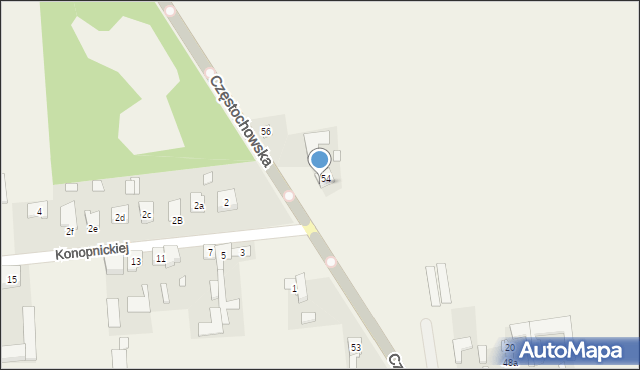 Miedźno, Częstochowska, 54, mapa Miedźno