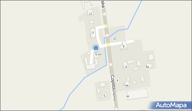 Miedźno, Częstochowska, 7, mapa Miedźno