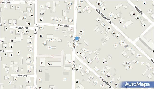 Międzyrzec Podlaski, Czysta, 22, mapa Międzyrzec Podlaski