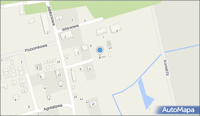 Mielenko, Czereśniowa, 8, mapa Mielenko