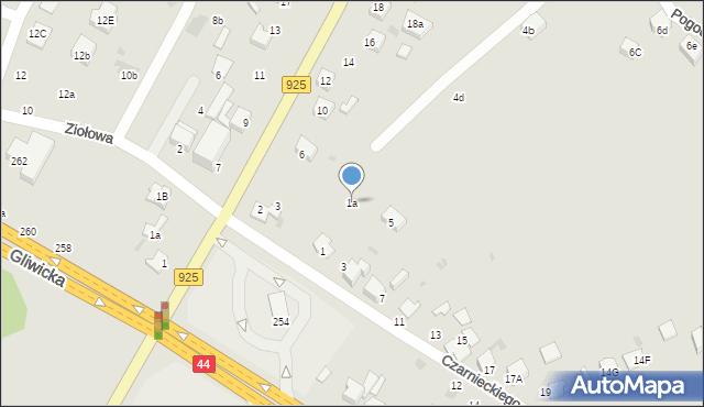 Mikołów, Czarnieckiego Stefana, hetm., 1a, mapa Mikołów