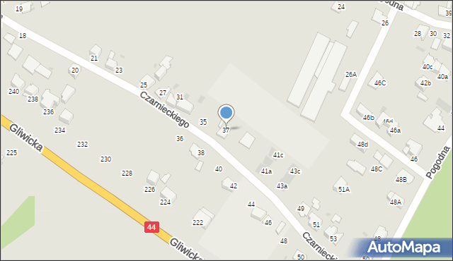 Mikołów, Czarnieckiego Stefana, hetm., 37, mapa Mikołów