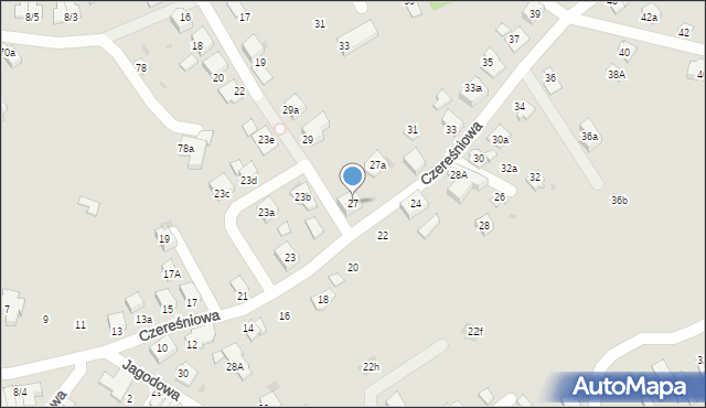 Mikołów, Czereśniowa, 27, mapa Mikołów