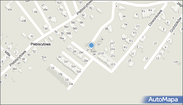 Mikołów, Czereśniowa, 2f, mapa Mikołów