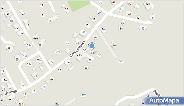 Mikołów, Czereśniowa, 32a, mapa Mikołów