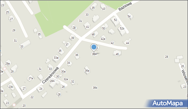 Mikołów, Czereśniowa, 38A, mapa Mikołów