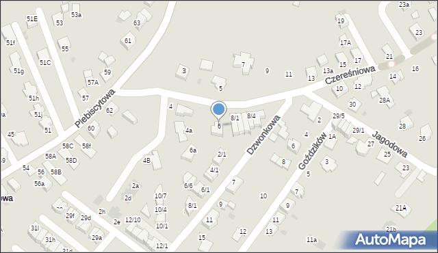 Mikołów, Czereśniowa, 6, mapa Mikołów