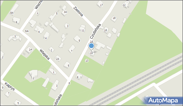 Milanówek, Czubińska, 12, mapa Milanówek