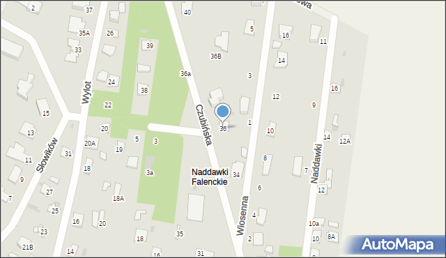 Milanówek, Czubińska, 36, mapa Milanówek