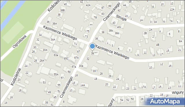 Mińsk Mazowiecki, Czarnieckiego Stefana, hetm., 34, mapa Mińsk Mazowiecki