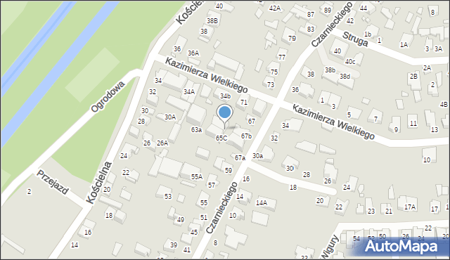 Mińsk Mazowiecki, Czarnieckiego Stefana, hetm., 65D, mapa Mińsk Mazowiecki