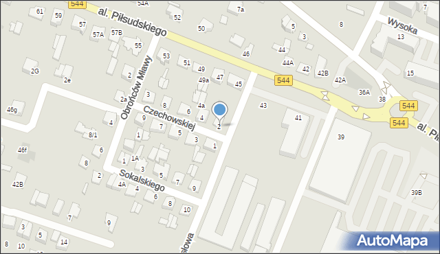 Mława, Czechowskiej Michaliny, 2, mapa Mława