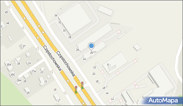 Modlnica, Częstochowska, 10, mapa Modlnica