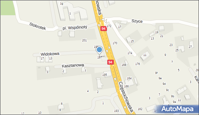 Modlnica, Częstochowska, 197, mapa Modlnica