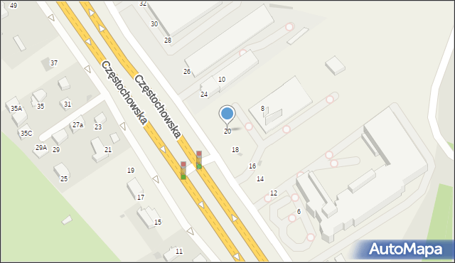 Modlnica, Częstochowska, 20, mapa Modlnica