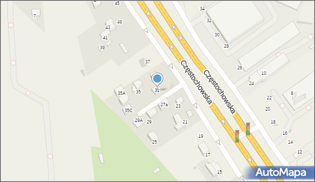 Modlnica, Częstochowska, 31, mapa Modlnica