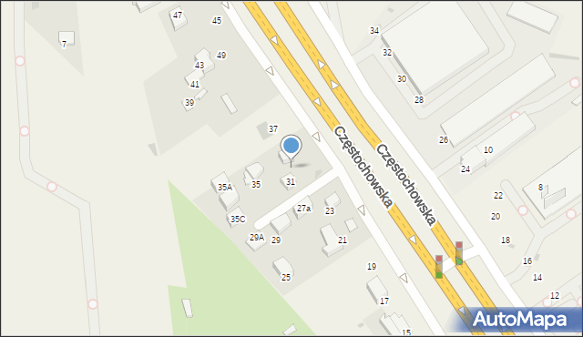 Modlnica, Częstochowska, 33, mapa Modlnica