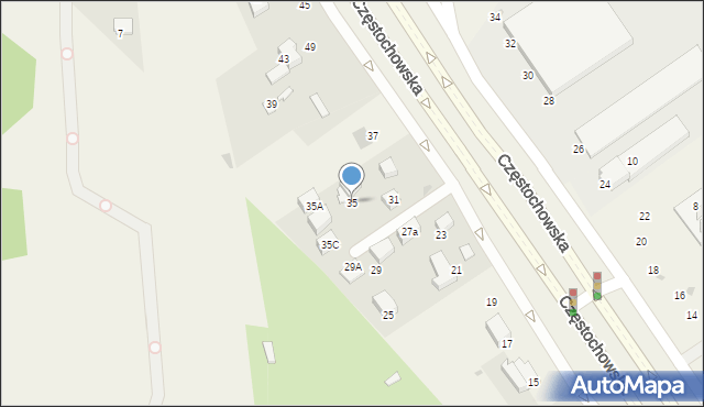 Modlnica, Częstochowska, 35, mapa Modlnica