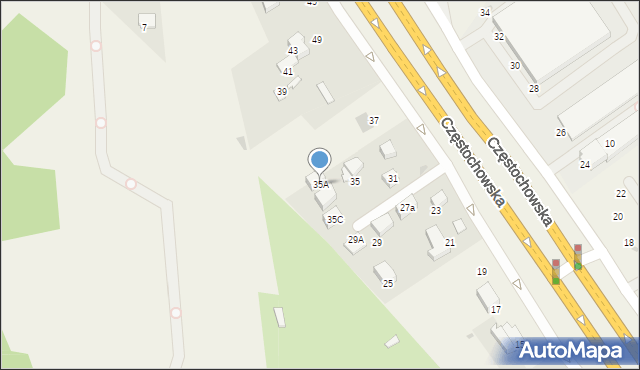 Modlnica, Częstochowska, 35A, mapa Modlnica