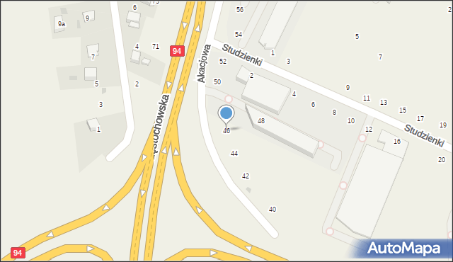 Modlnica, Częstochowska, 46, mapa Modlnica