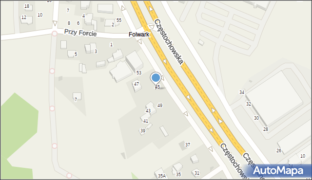 Modlnica, Częstochowska, 51, mapa Modlnica