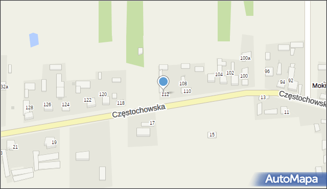 Mokrzesz, Częstochowska, 116, mapa Mokrzesz