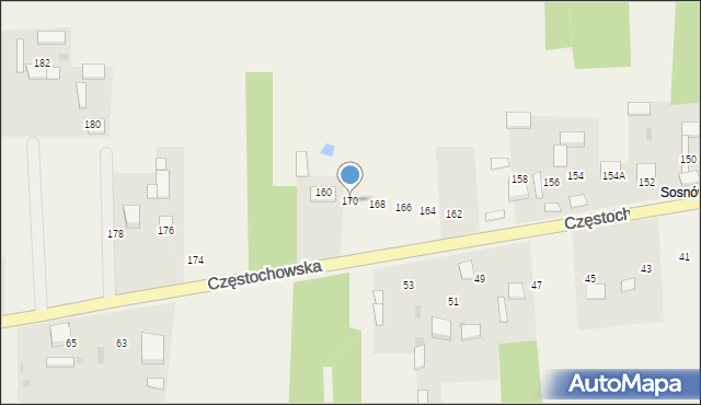 Mokrzesz, Częstochowska, 170, mapa Mokrzesz
