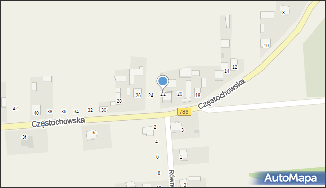 Mokrzesz, Częstochowska, 22, mapa Mokrzesz